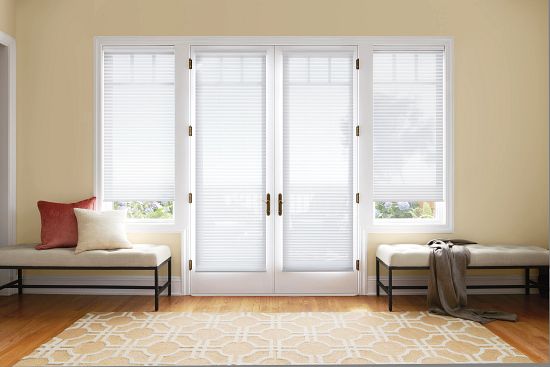 Cellular shades on doors