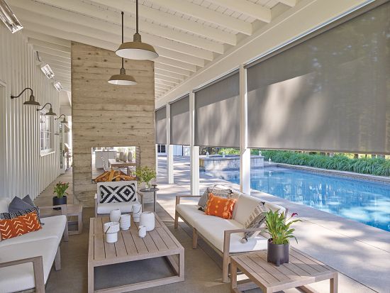 Lanai Solar Shades on pool