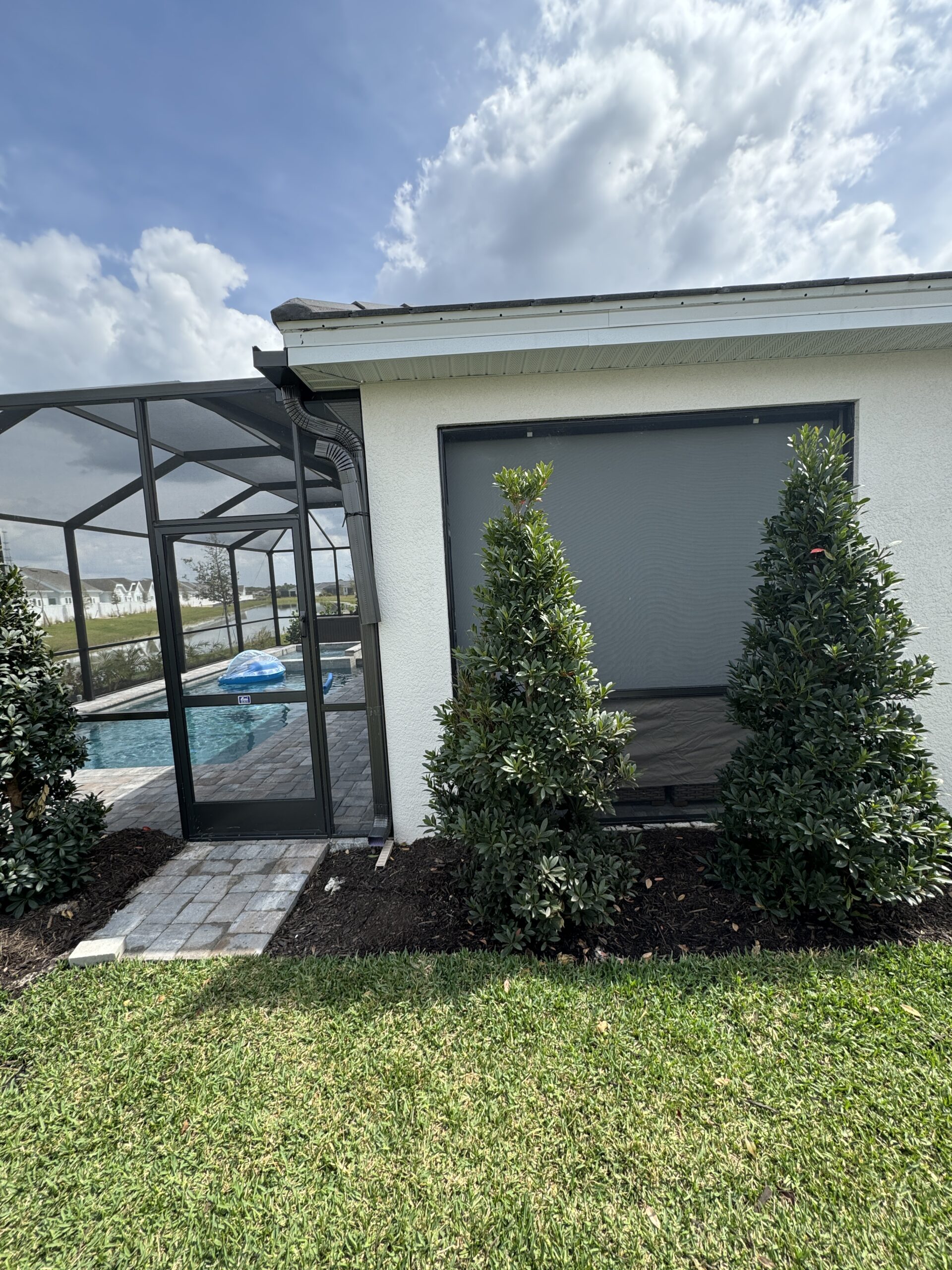 Exterior Solar shades installed on Venice, FL home